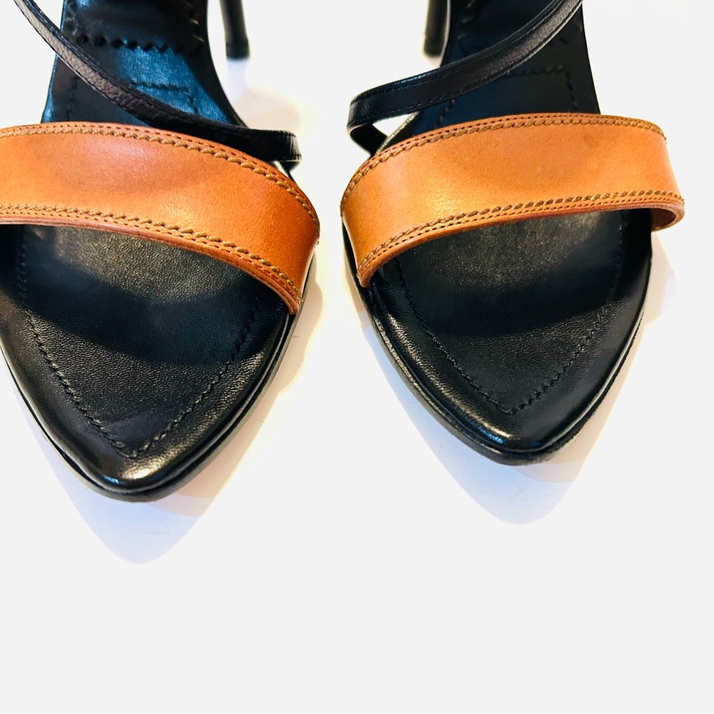 Yves Saint Laurent Leather Heels Worn Once Size 37-1/2 (7). Made in Italy. - Picture 10 of 14